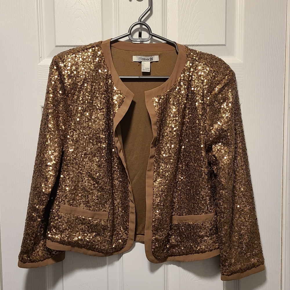 Forever 21 Sequin Jacket Size L